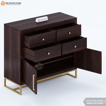 Kyron Chest Of Drawers (Walnut Finish)