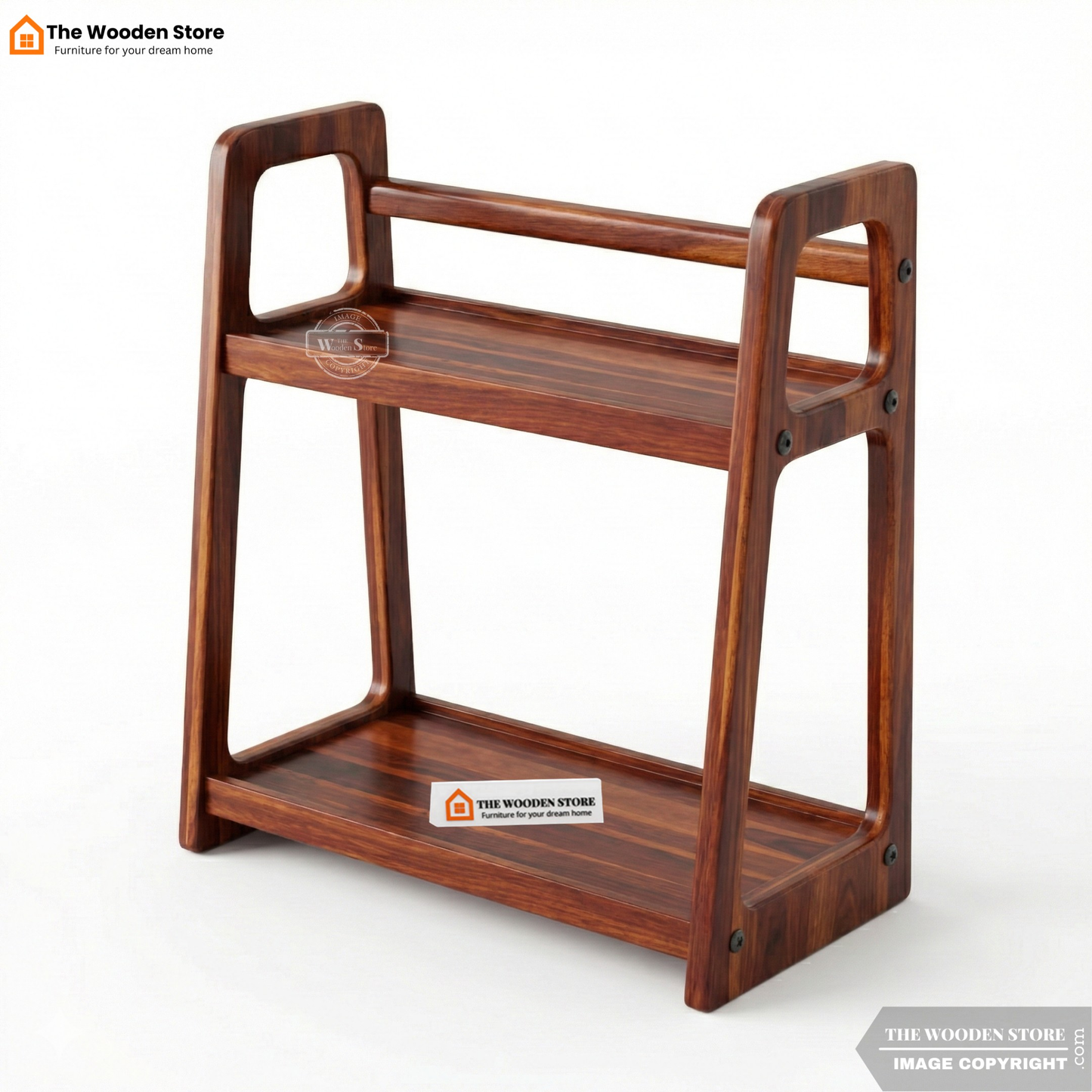 Ruso Solid Wood Kitchen Rack (Honey Finish)