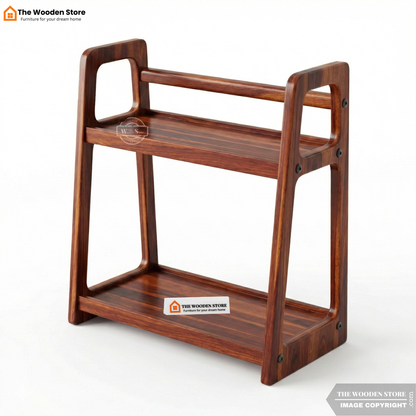 Ruso Solid Wood Kitchen Rack (Honey Finish)