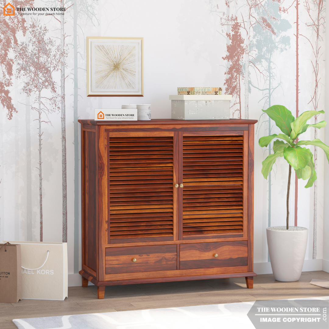 Vento Shoe Rack (Honey Finish)