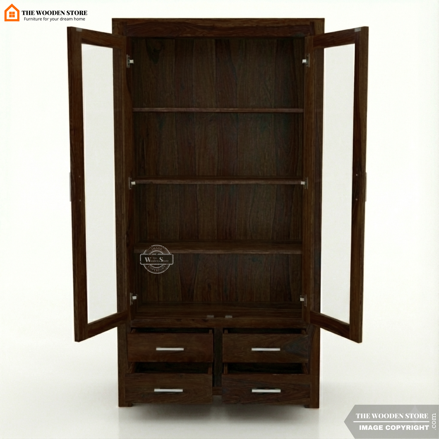 Pluto Bookshelf (Walnut Finish)