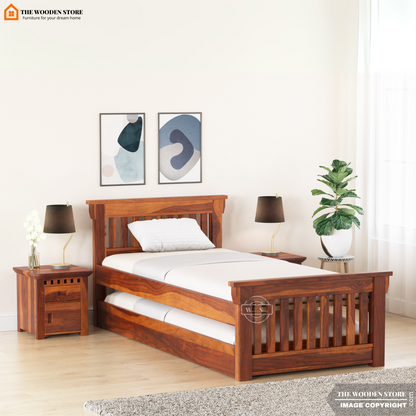 Kiara Trundle Bed (Honey Finish)