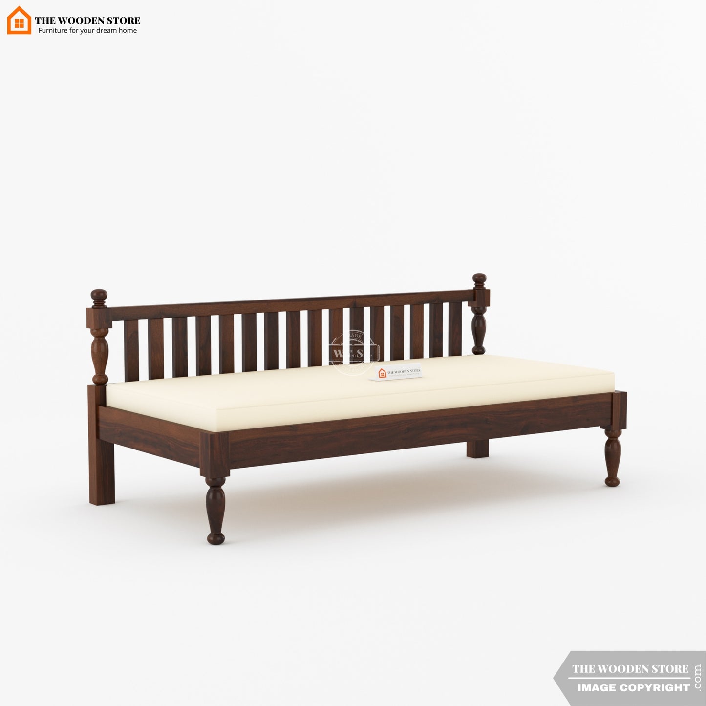 Trump Divan with Mattress (Walnut Finish)