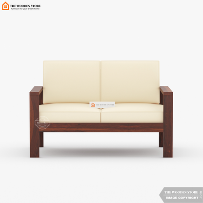 Romy 2 Seater Wooden Sofa (Walnut Finish)