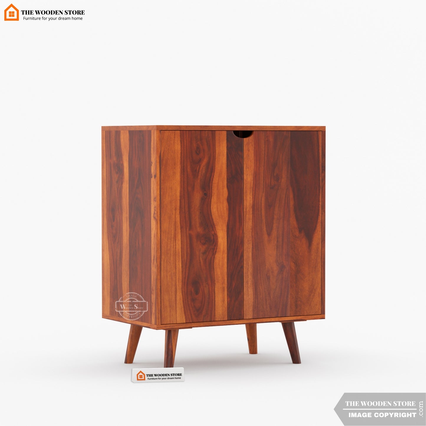 Breesa Bar Cabinet (Honey Finish)