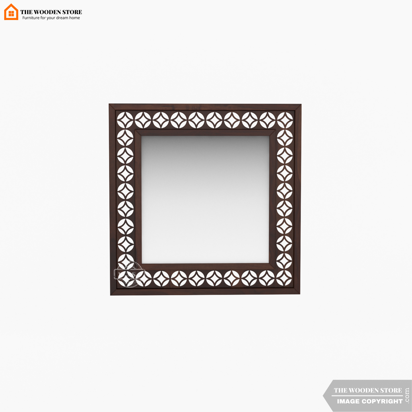 Daffy Mirror With Frame (Walnut Finish)