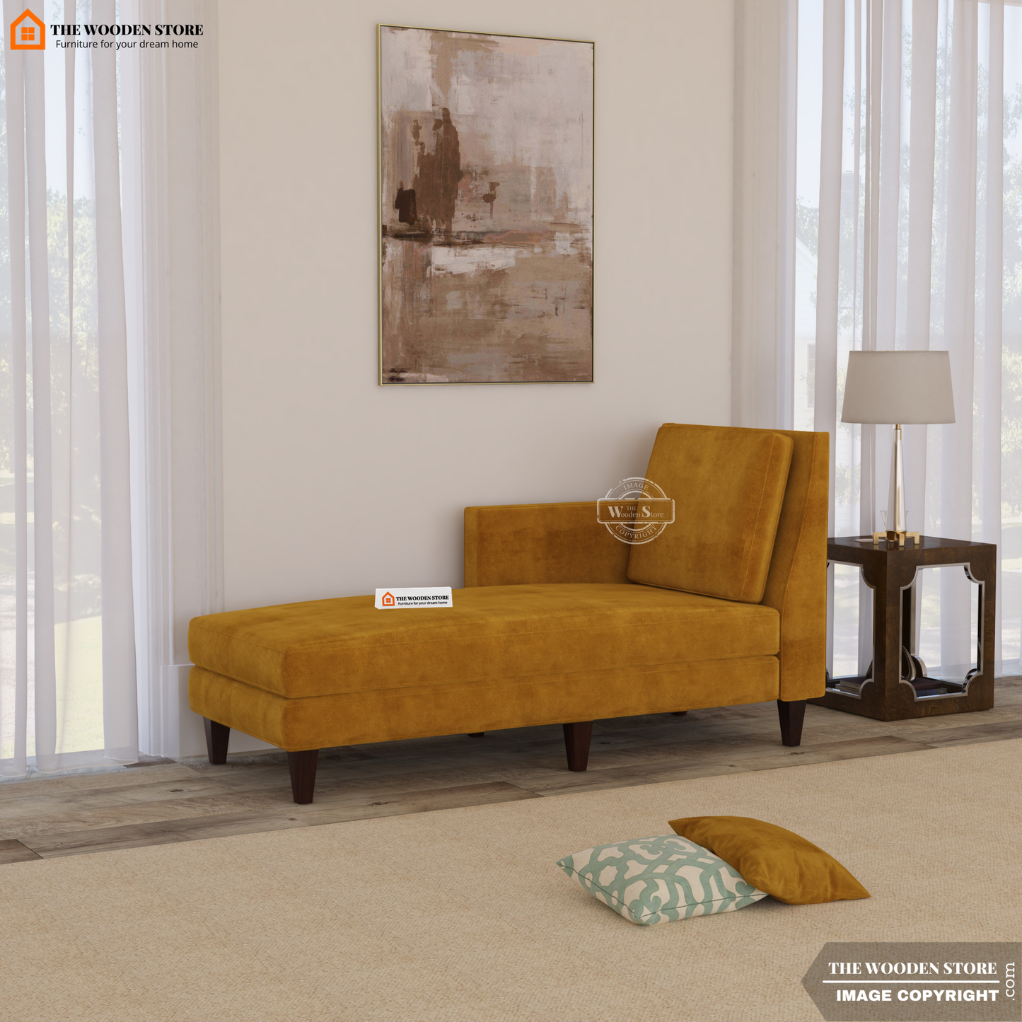 Milbrey Chaise Lounge (Orange Gold)