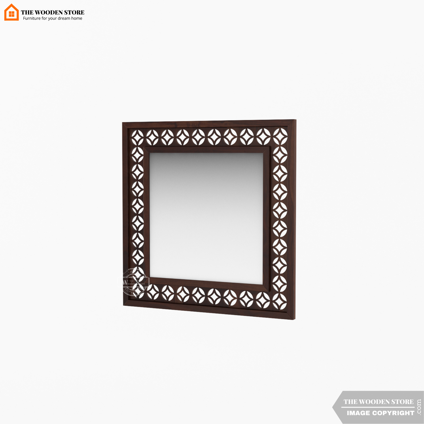 Daffy Mirror With Frame (Walnut Finish)