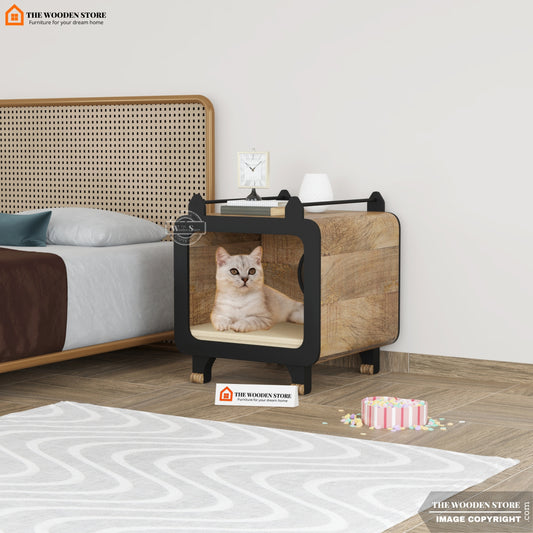 Trixie Cat Bedside Table (Dual Finish)