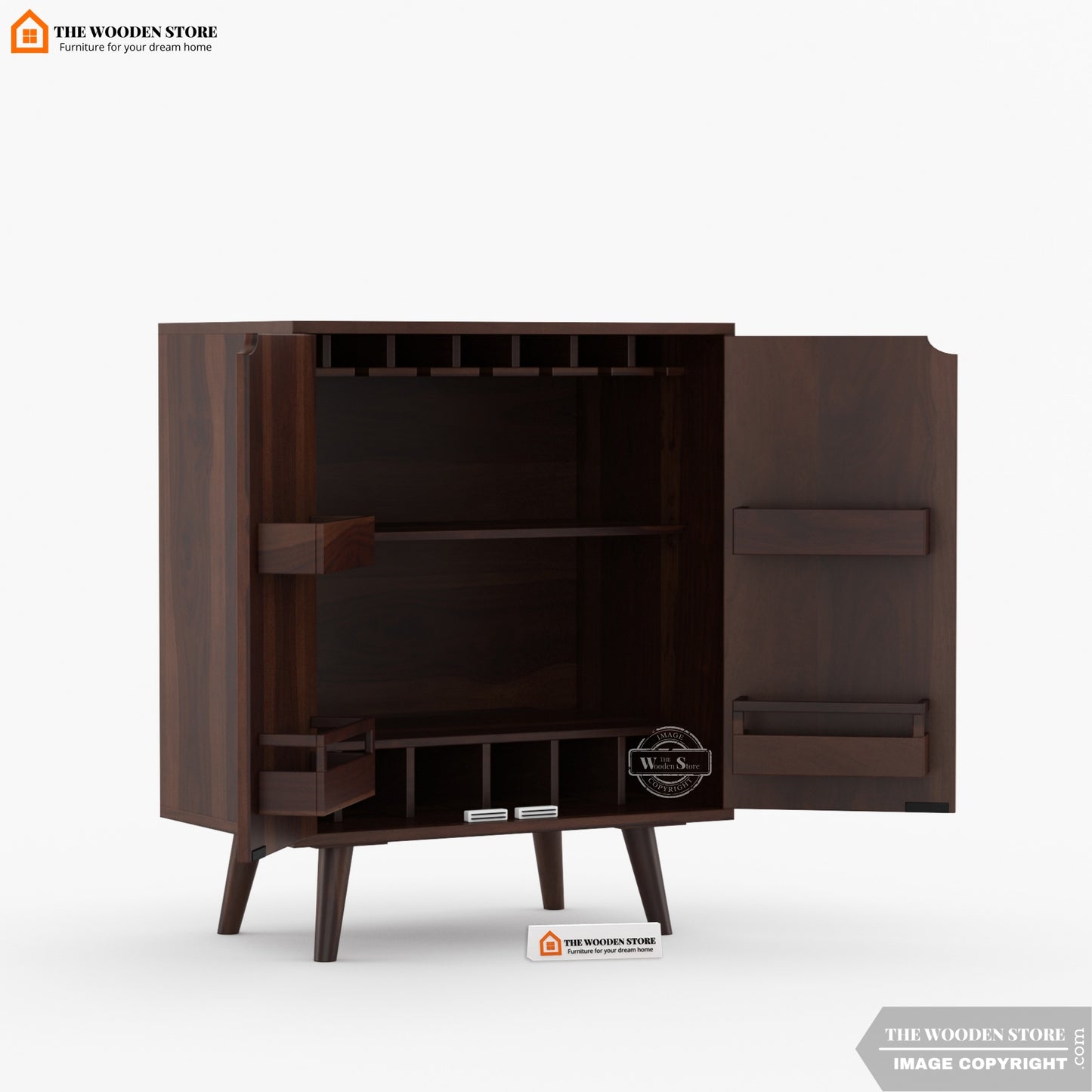 Breesa Bar Cabinet (Walnut Finish)