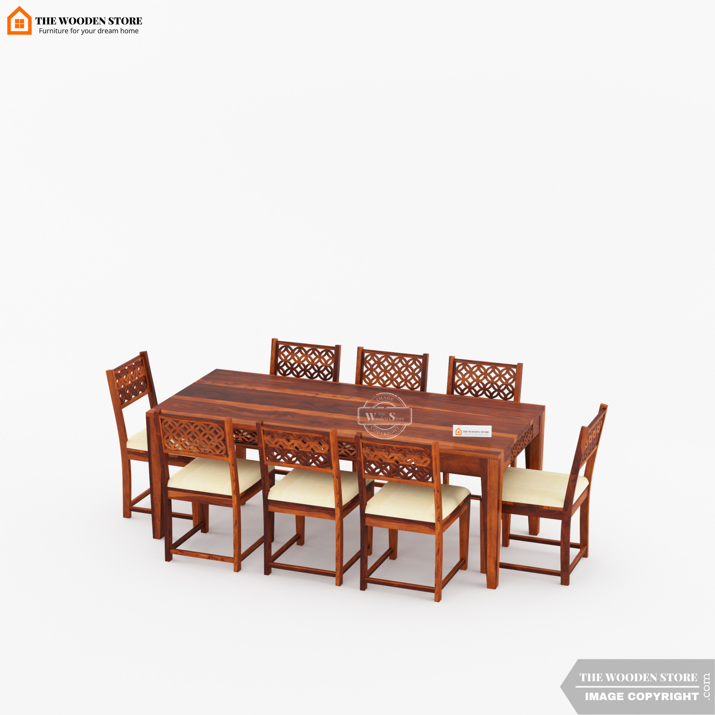 Daffy 8 Seater Dining Set (Honey Finish)