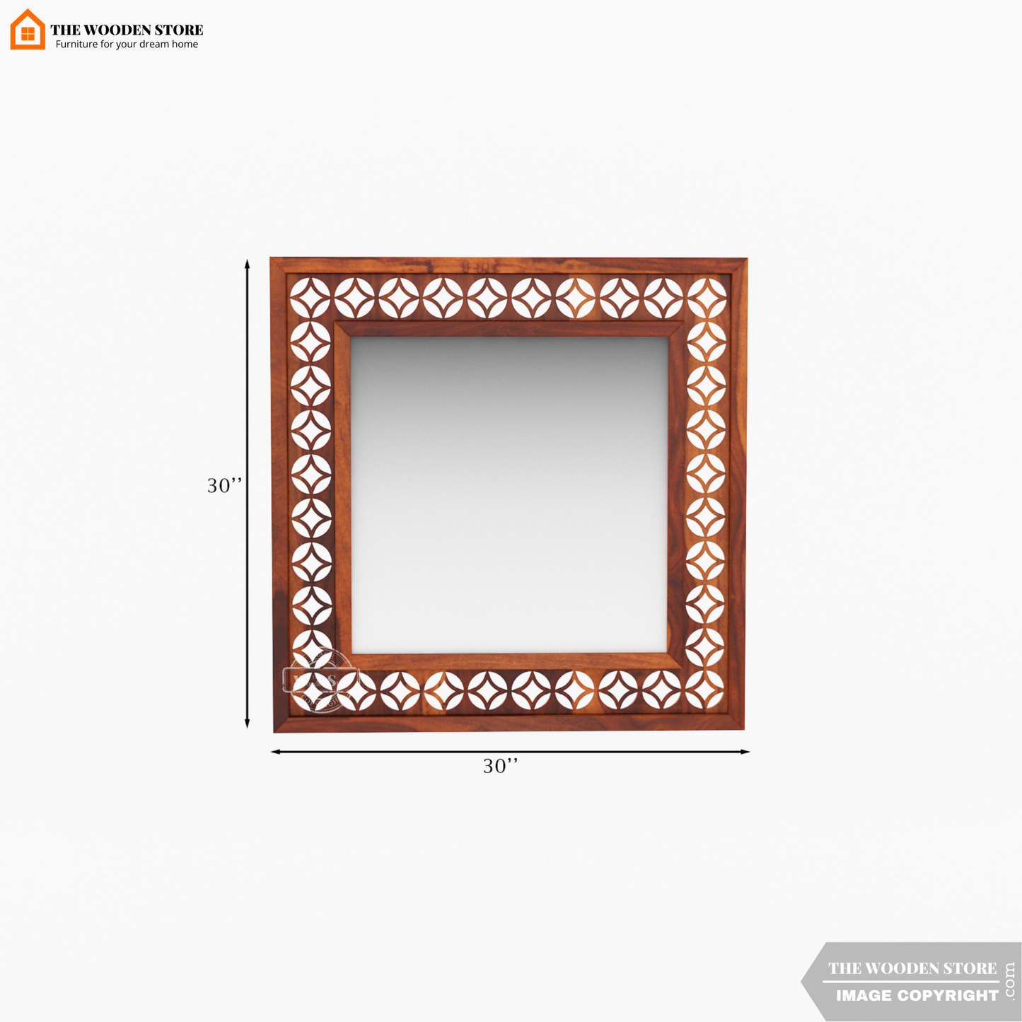 Daffy Mirror With Frame (Honey Finish)