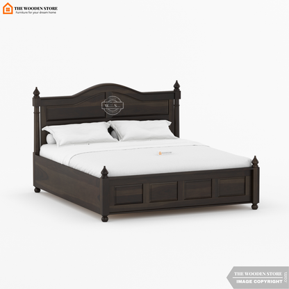 Boonville Bed With Box Storage (King Size, Walnut Finish)