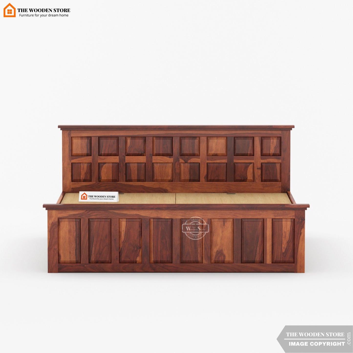 Paloma Bed with Drawer Storage (King Size, Honey Finish)