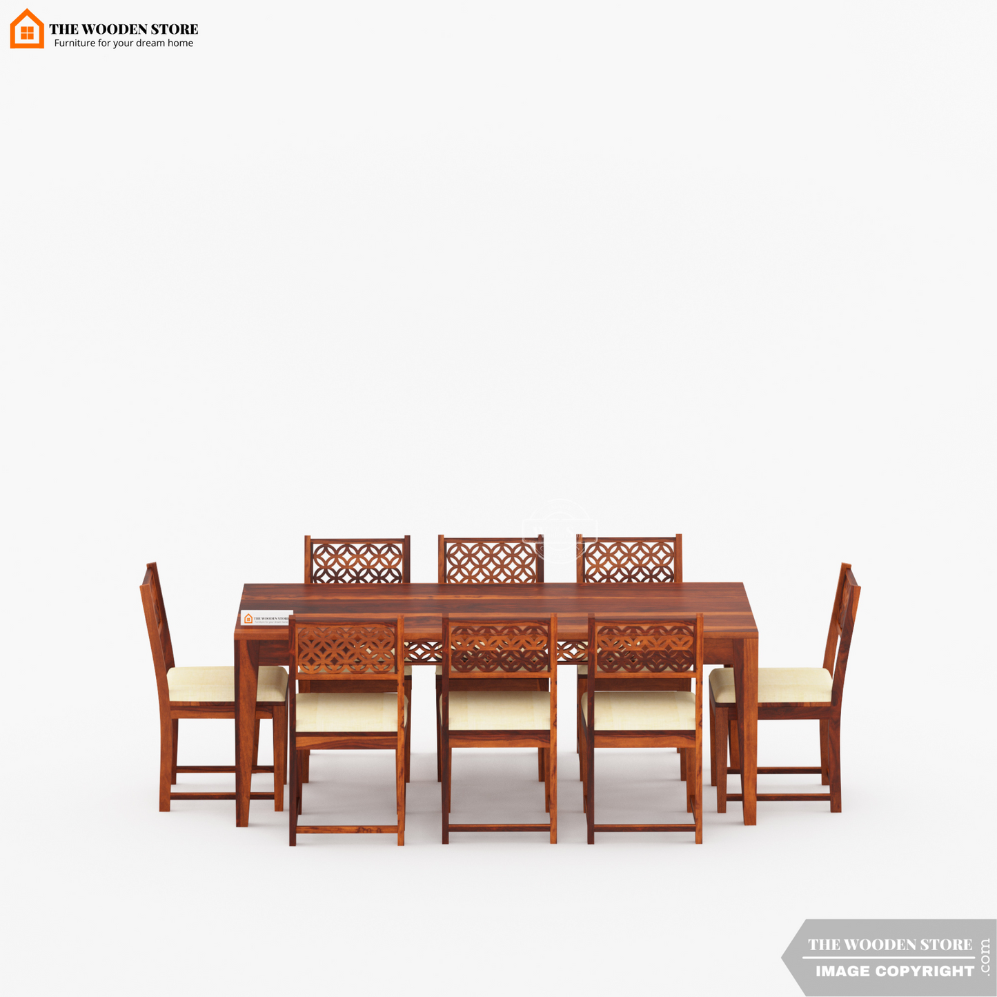 Daffy 8 Seater Dining Set (Honey Finish)