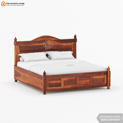 Boonville Bed With Box Storage (Queen Size, Honey Finish)