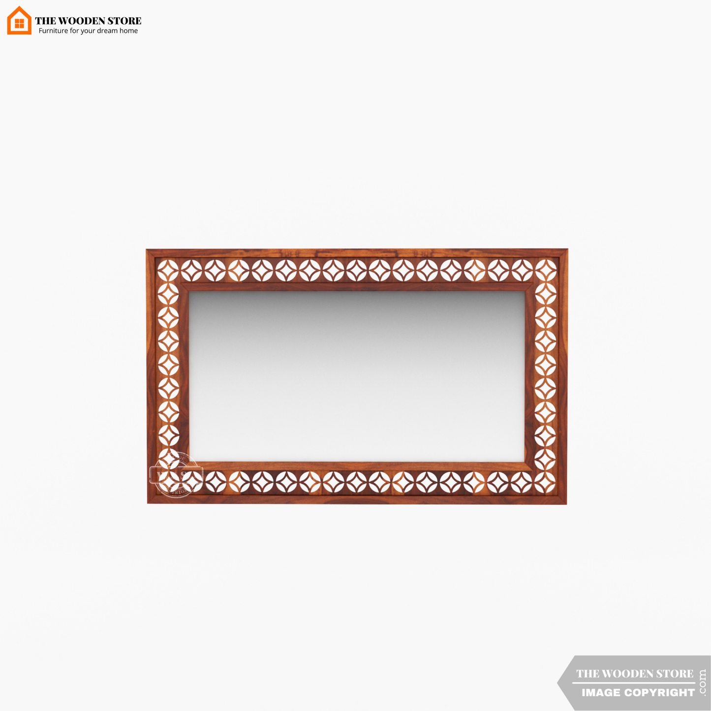 Daffy Rectangle Mirror With Frame (Honey Finish)