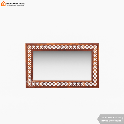Daffy Rectangle Mirror With Frame (Honey Finish)