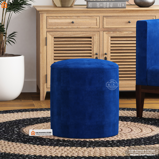 Dove Round Pouffe (Marine Blue)