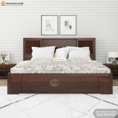 Franklin Bed without Storage (Queen Size, Walnut Finish)