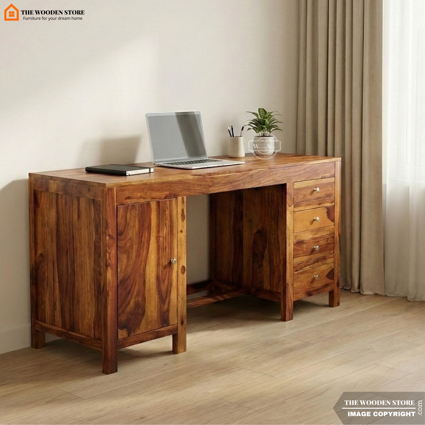 Brooklyn Study Table (Honey Finish)