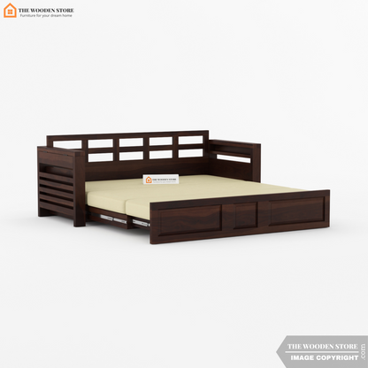 Casper Sofa Cum Bed (Queen Size, Walnut Finish)
