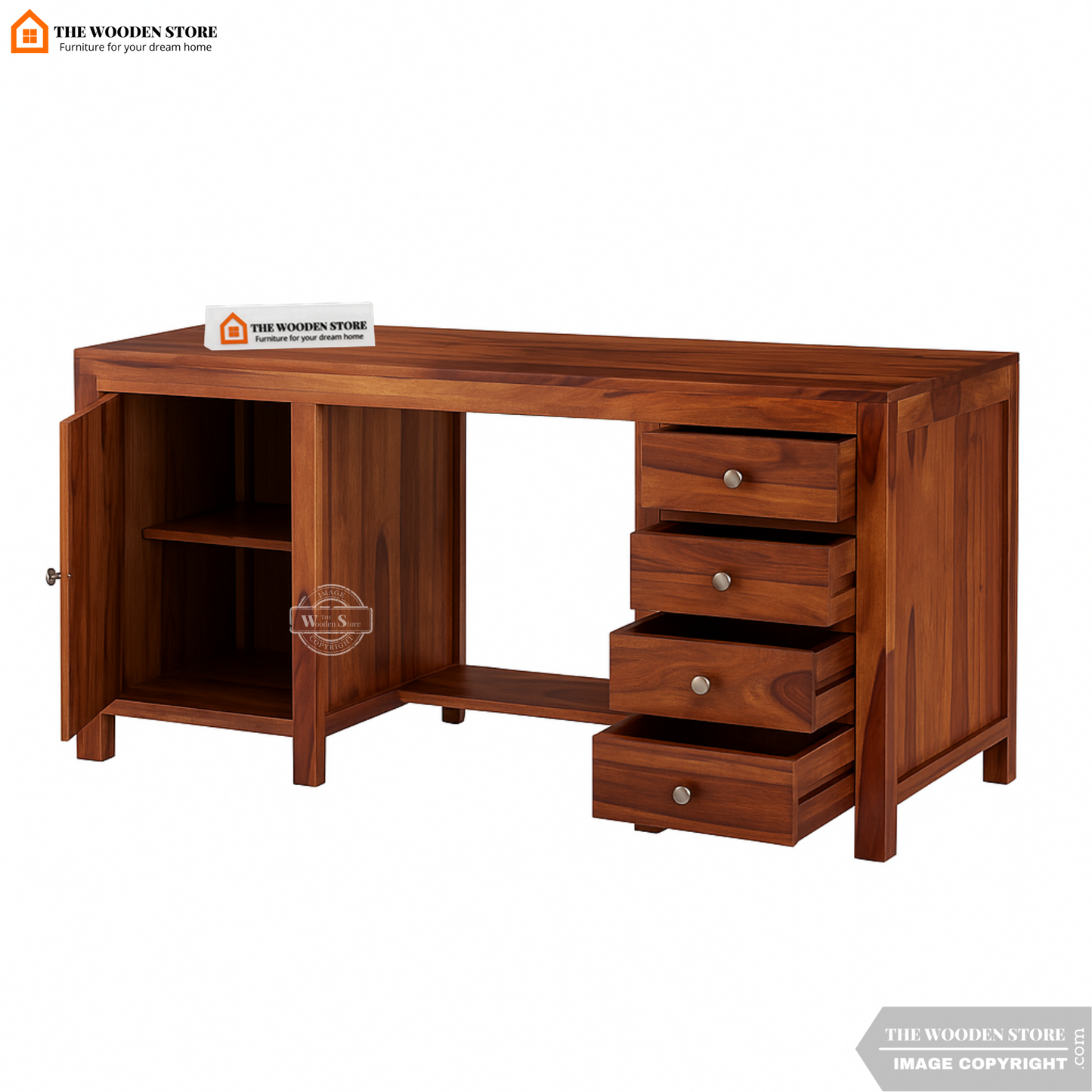 Brooklyn Study Table (Honey Finish)