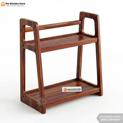 Ruso Solid Wood Kitchen Rack (Honey Finish)