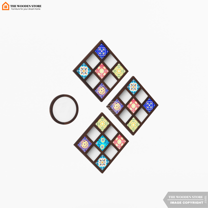 Bohemian Mirror Collage (Walnut Finish)