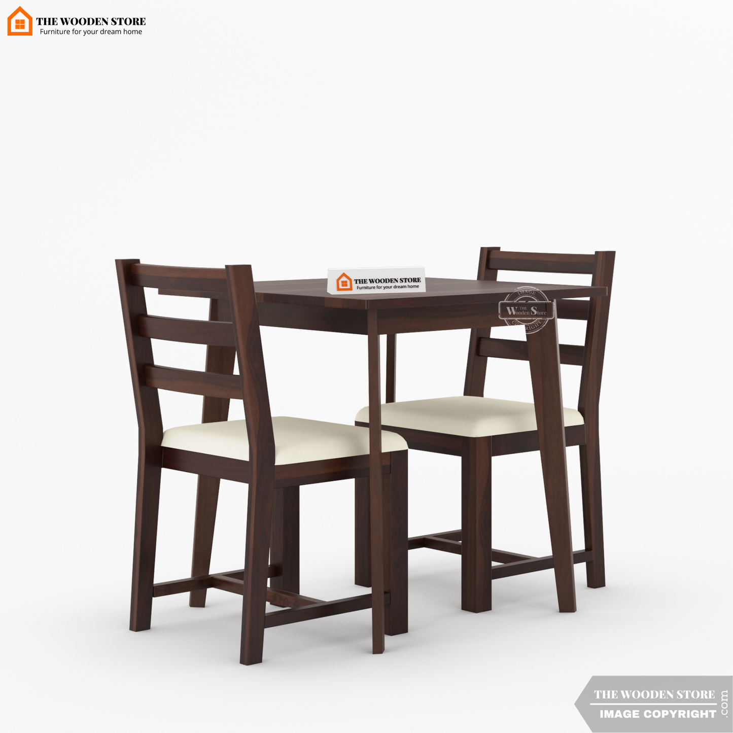 Sharon 2 Seater Dining Set (Walnut Finish)