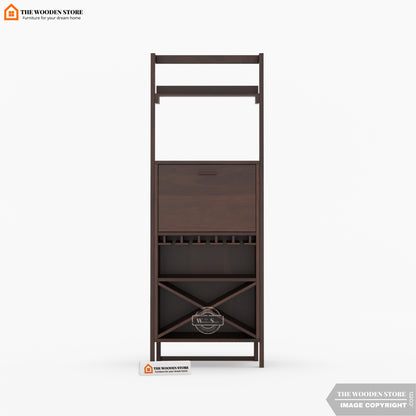 Teaire Large Bar Cabinet (Walnut Finish)