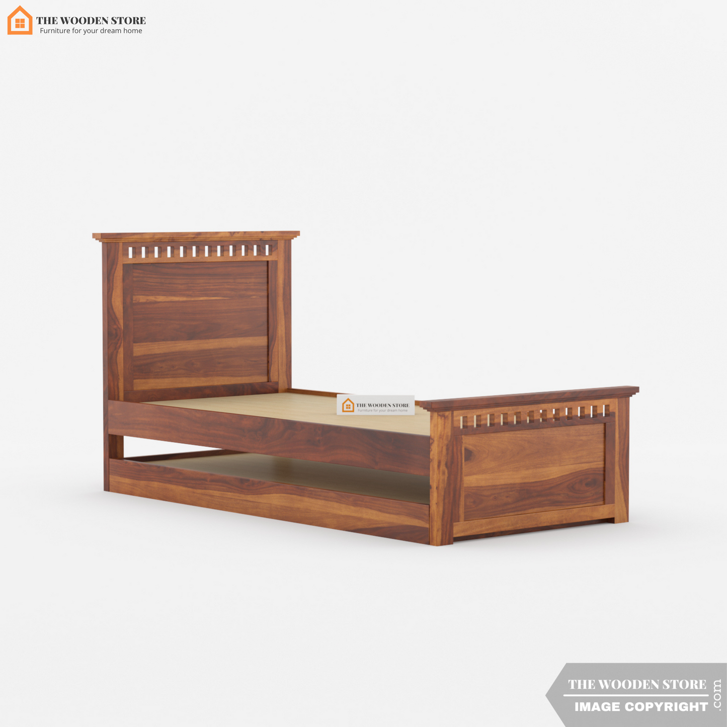 Donald Kids Trundle Bed (Honey Finish)