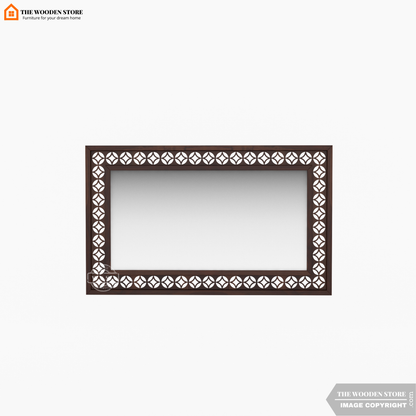Daffy Rectangle Mirror With Frame (Walnut Finish)