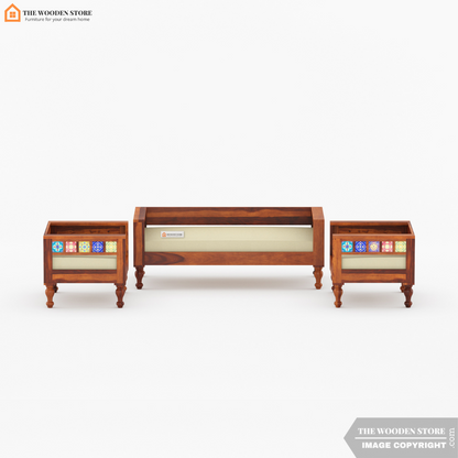 Bunny 3+1+1 Wooden Sofa Set (Honey Finish)