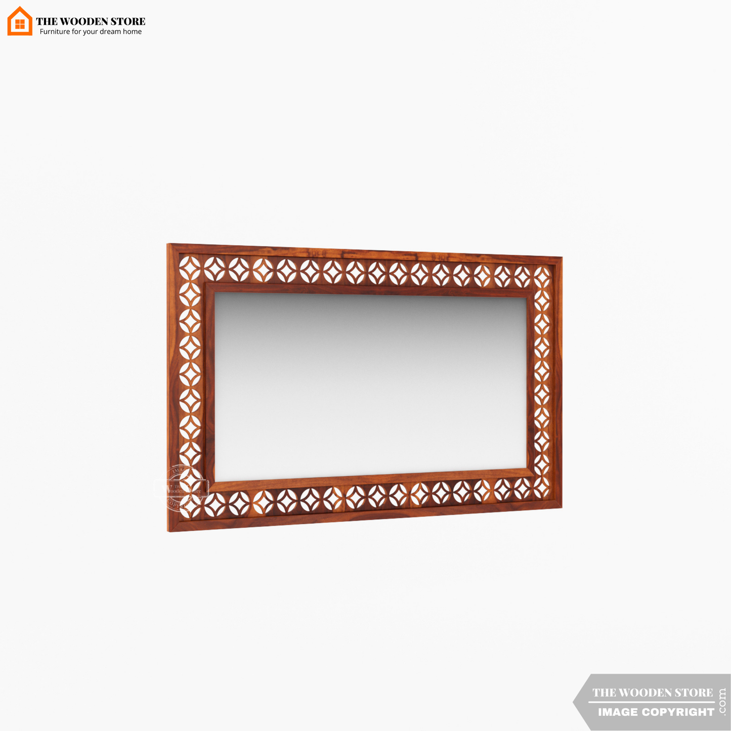 Daffy Rectangle Mirror With Frame (Honey Finish)