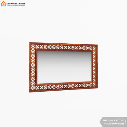Daffy Rectangle Mirror With Frame (Honey Finish)