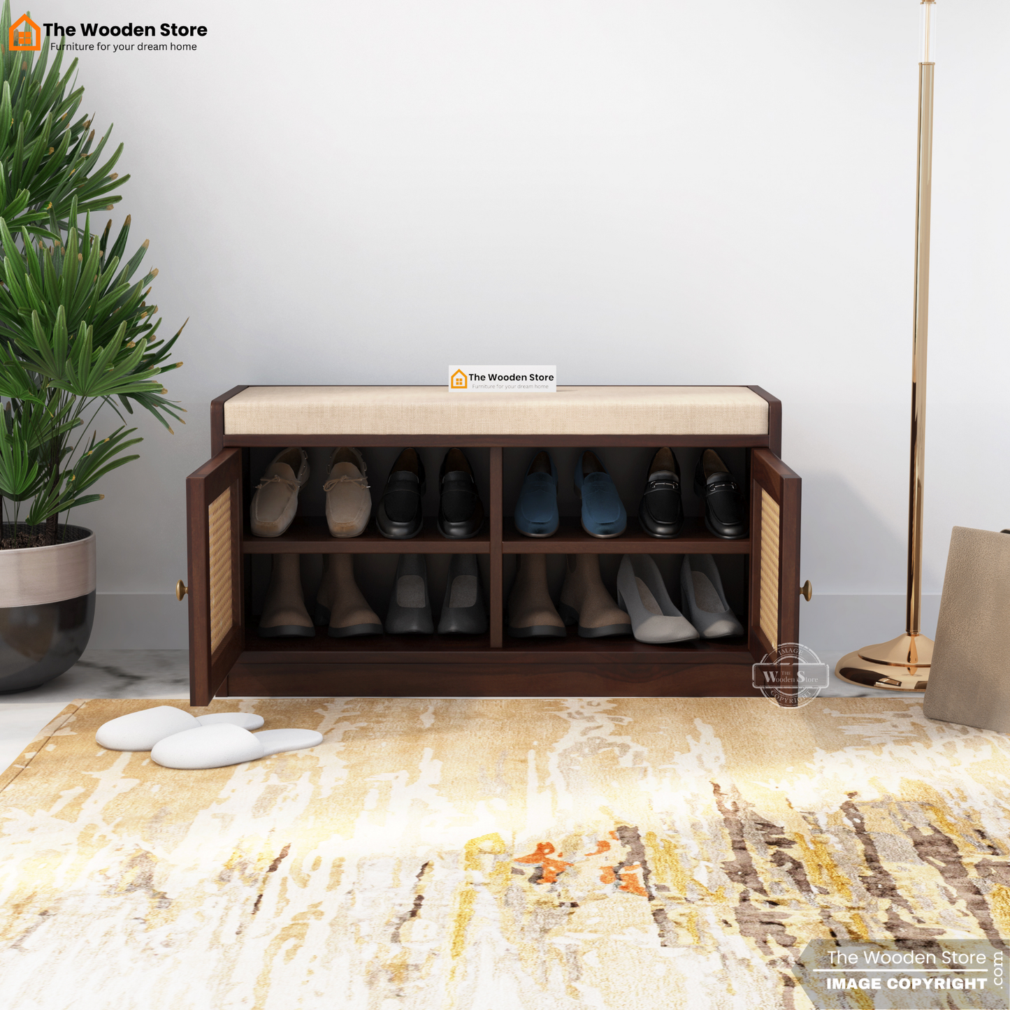 Lupe Shoe Rack (Walnut Finish)