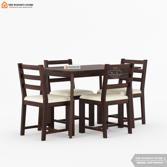 Sharon 4 Seater Dining Table Set (Walnut Finish)