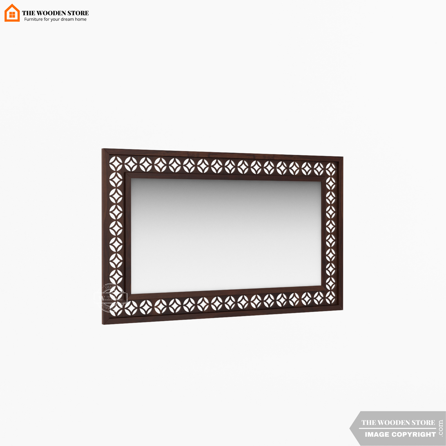 Daffy Rectangle Mirror With Frame (Walnut Finish)