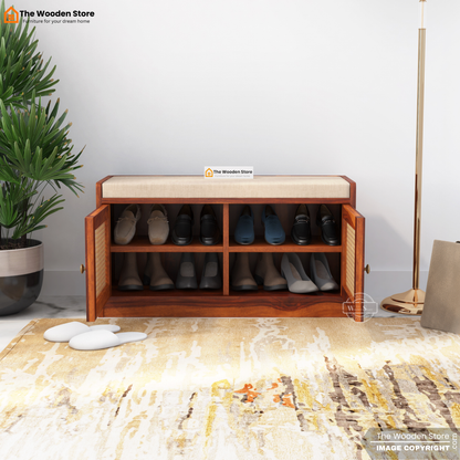 Lupe Shoe Rack (Honey Finish)