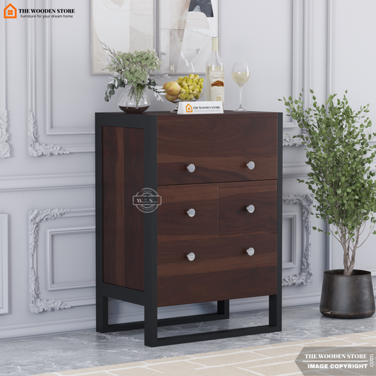 Bolt Bar Cabinet (Walnut Finish)