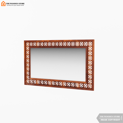 Daffy Rectangle Mirror With Frame (Honey Finish)