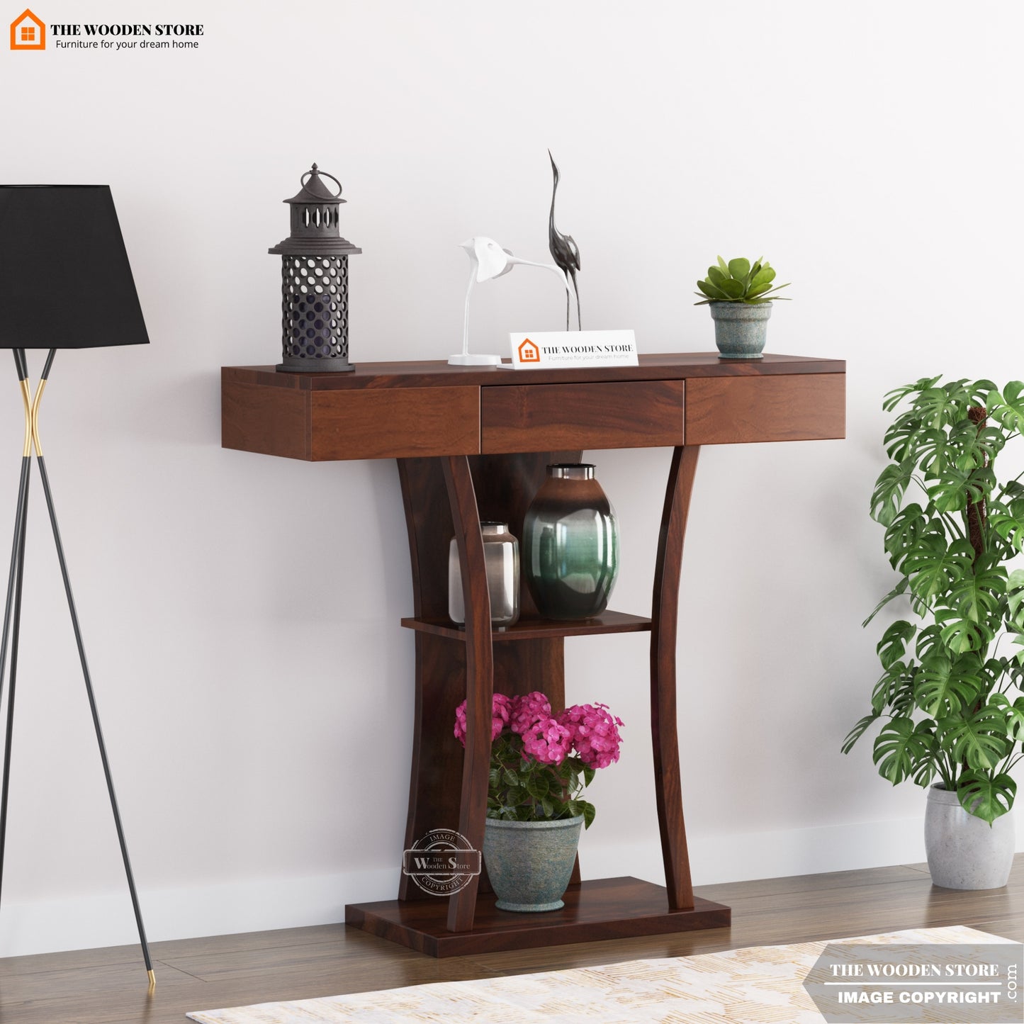 Shrek Console Table (Walnut Finish)