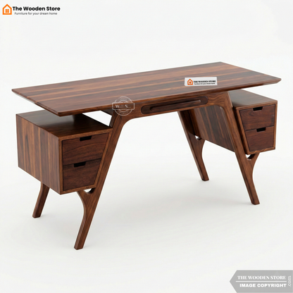 Logan Study Table (Walnut Finish)