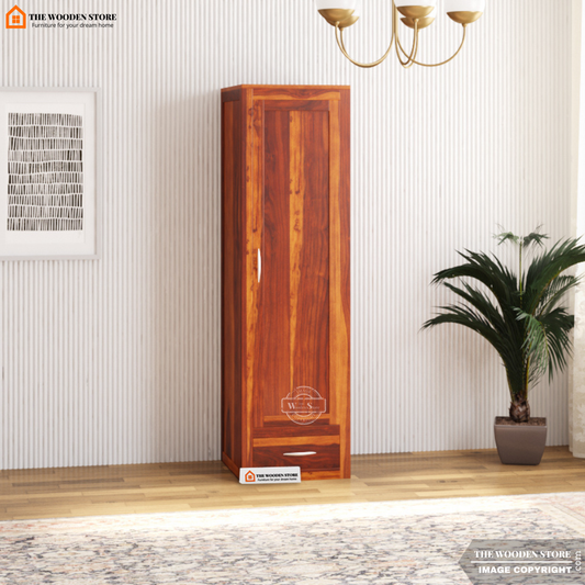 Jason 1 Door Multi-Utility Wardrobe (Honey Finish)