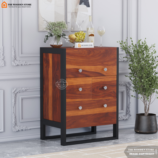 Bolt Bar Cabinet (Honey Finish)