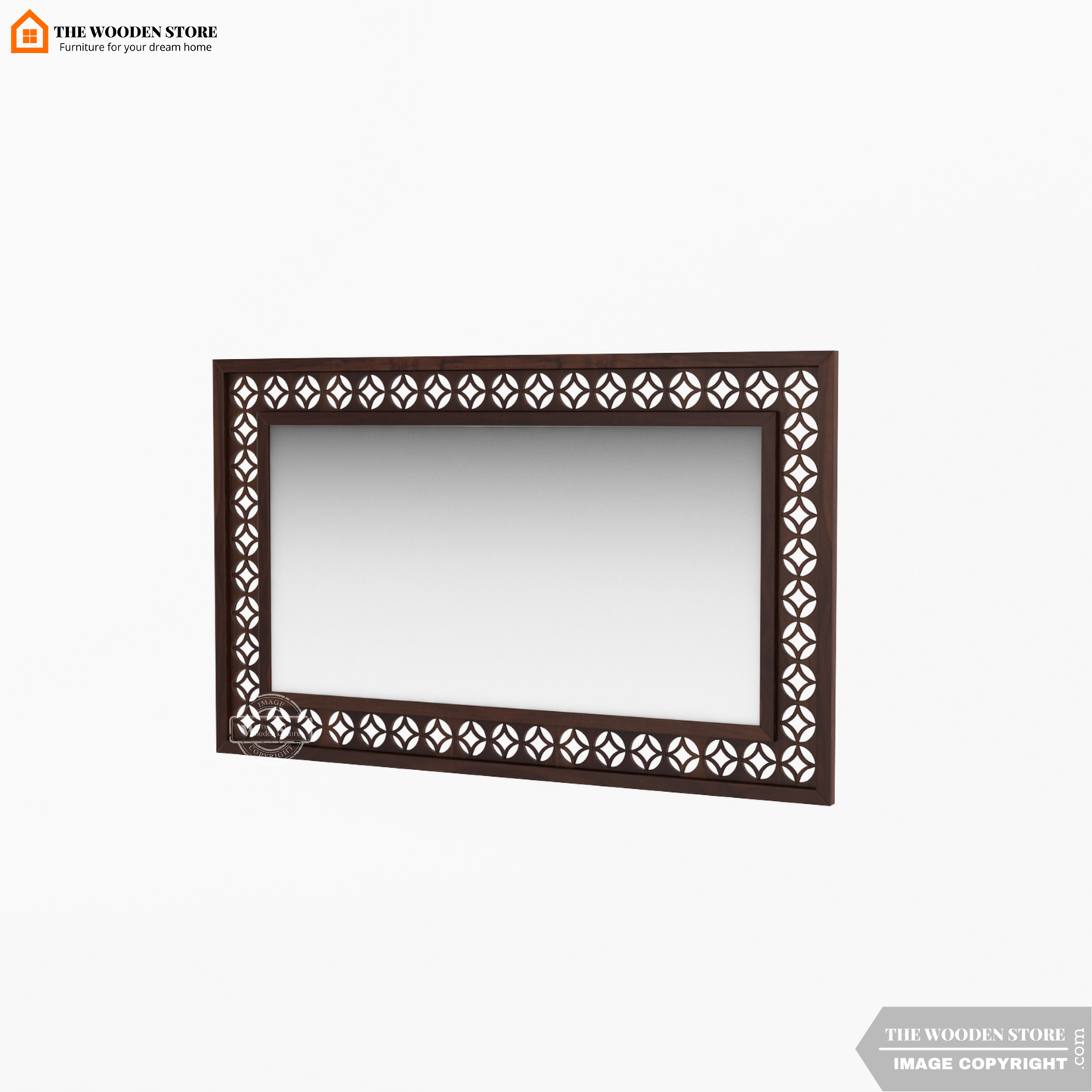 Daffy Rectangle Mirror With Frame (Walnut Finish)
