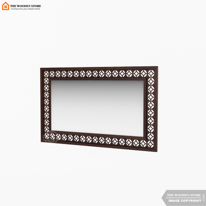 Daffy Rectangle Mirror With Frame (Walnut Finish)