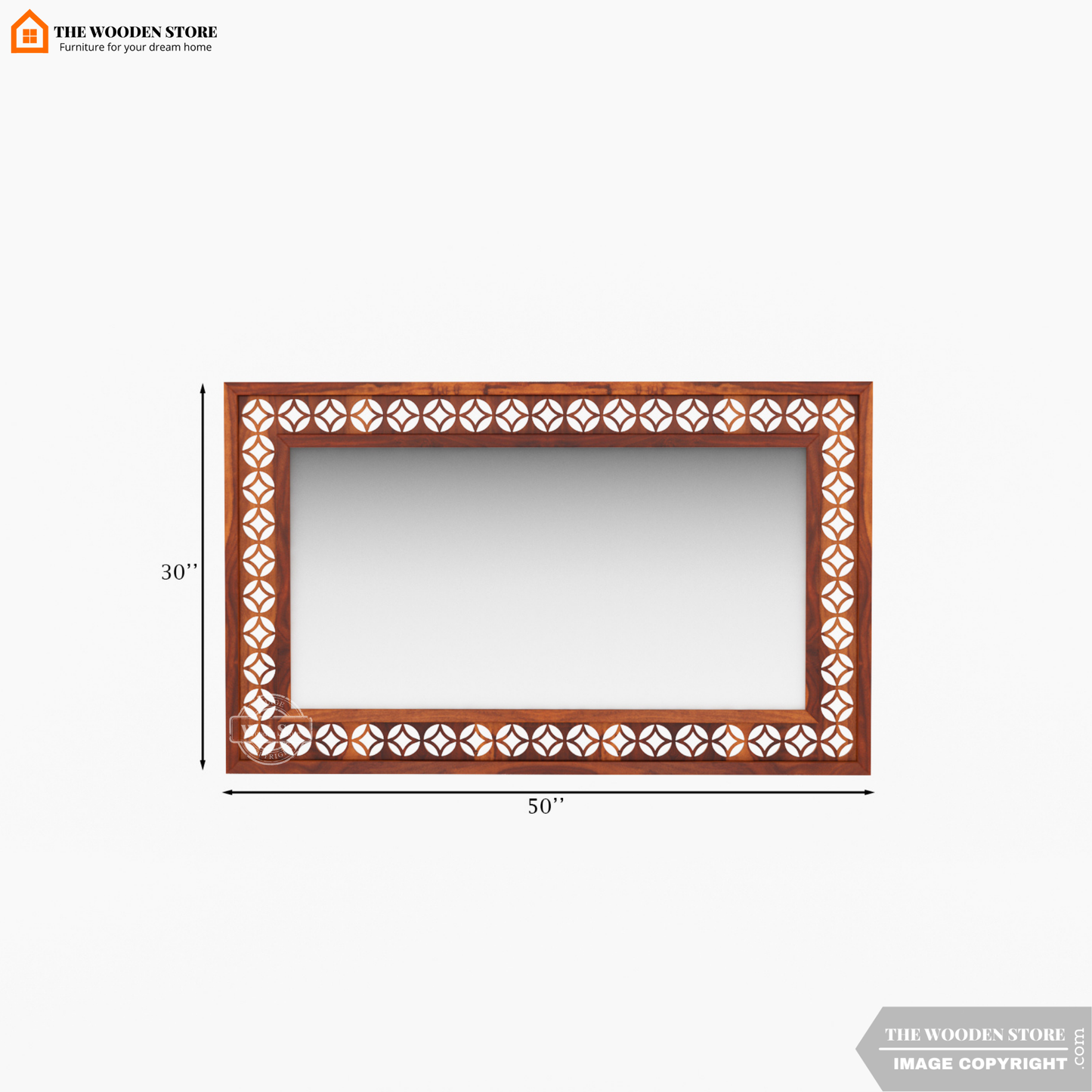 Daffy Rectangle Mirror With Frame (Honey Finish)