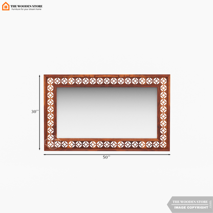 Daffy Rectangle Mirror With Frame (Honey Finish)